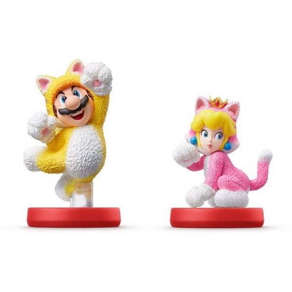 amiibo Double Set Mario Cat / Peach Cat